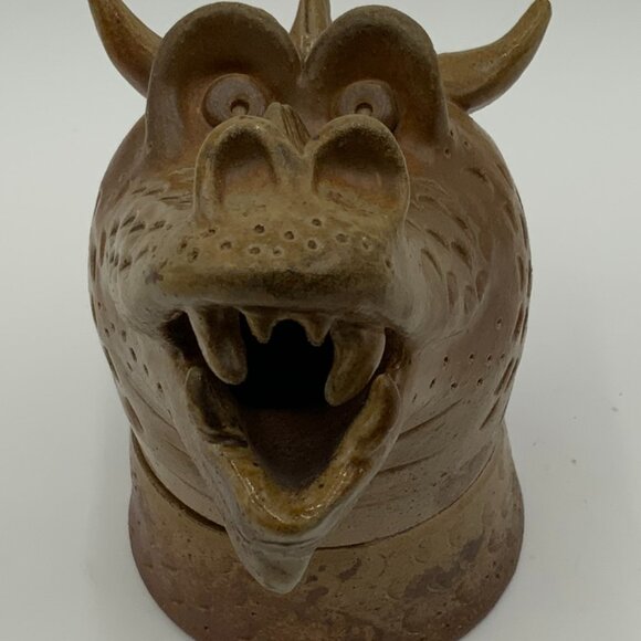 RARE Japanese Makers Marked Ceramic Dragon Incense Burner 2 Pcs - Picture 10 of 12